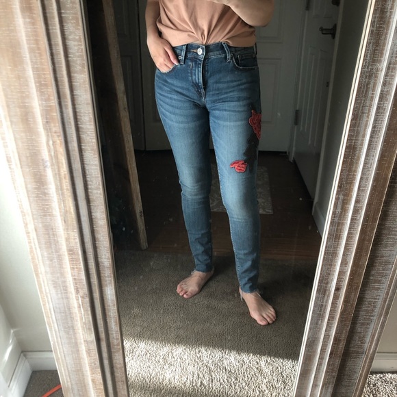 Express Floral Ankle Leggings Jeans - Picture 3 of 5